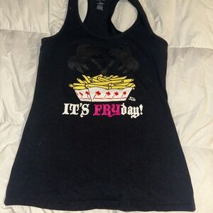 Black Tank Top with Graphic Print In-N-Out French fries food funny Fryday